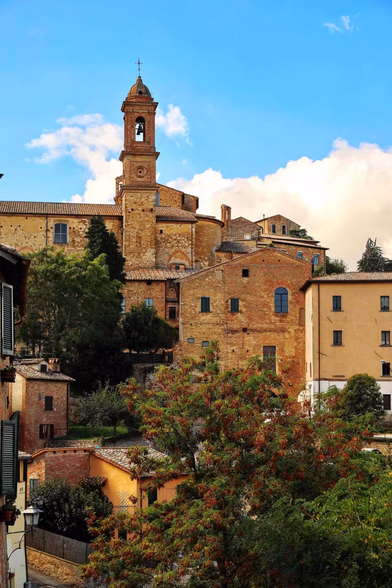 Profilo delle torri medievali di San Gimignano viste dalla campagna circostante.